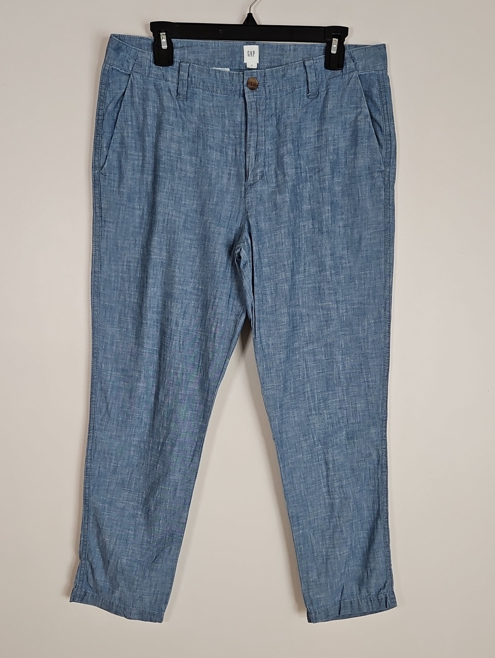 Gap Cotton Chambray Pant Slash Pockets Coastal Beachy 10 Lightweight